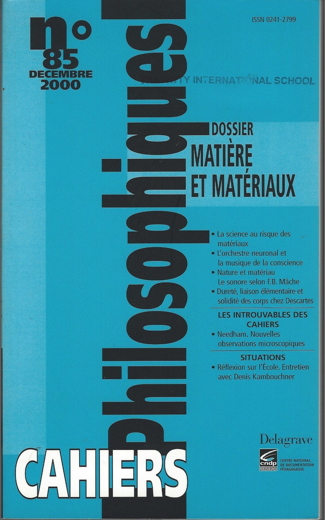 Les cahiers philosophiques n.85 (Revues et Perio) Books