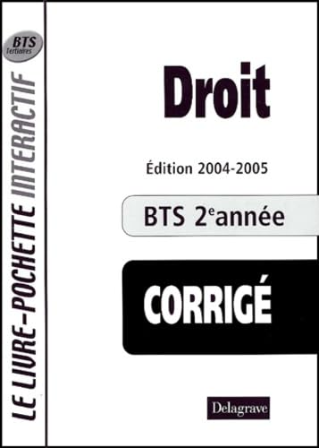 Droit BTS tertiaires 2e année: Livre du professeur corrigé book