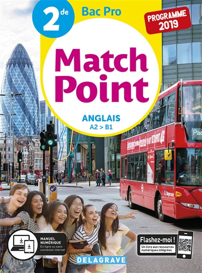 Product Image: Match point, anglais A2-B1, 2de bac pro : programme 2019