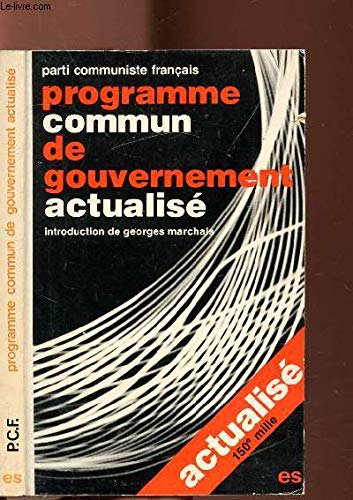 Programme commun de gouvernement actualise (French Edition) Books