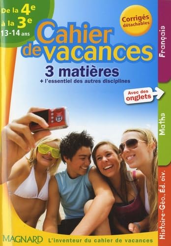 Cahier de vacances 3 matières de la 4e à la 3e: 13-14 ans book