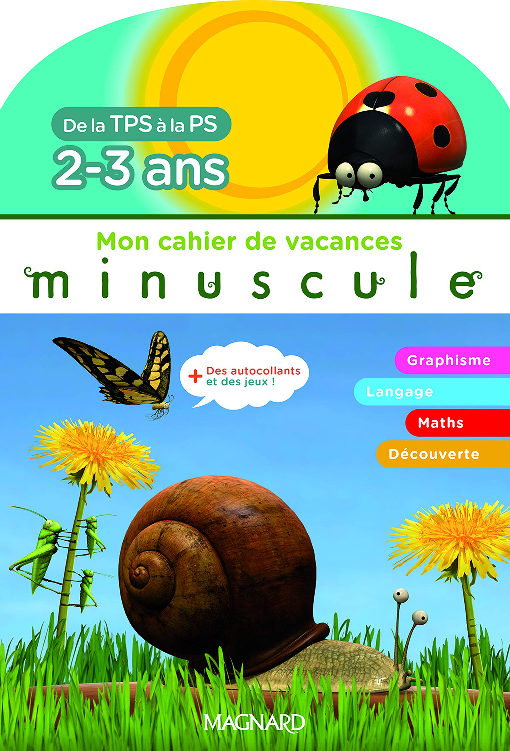 Cahier de vacances Minuscule - TPS/PS: 2-3 ans, avec des autocollants + des jeux ! Non-fiction