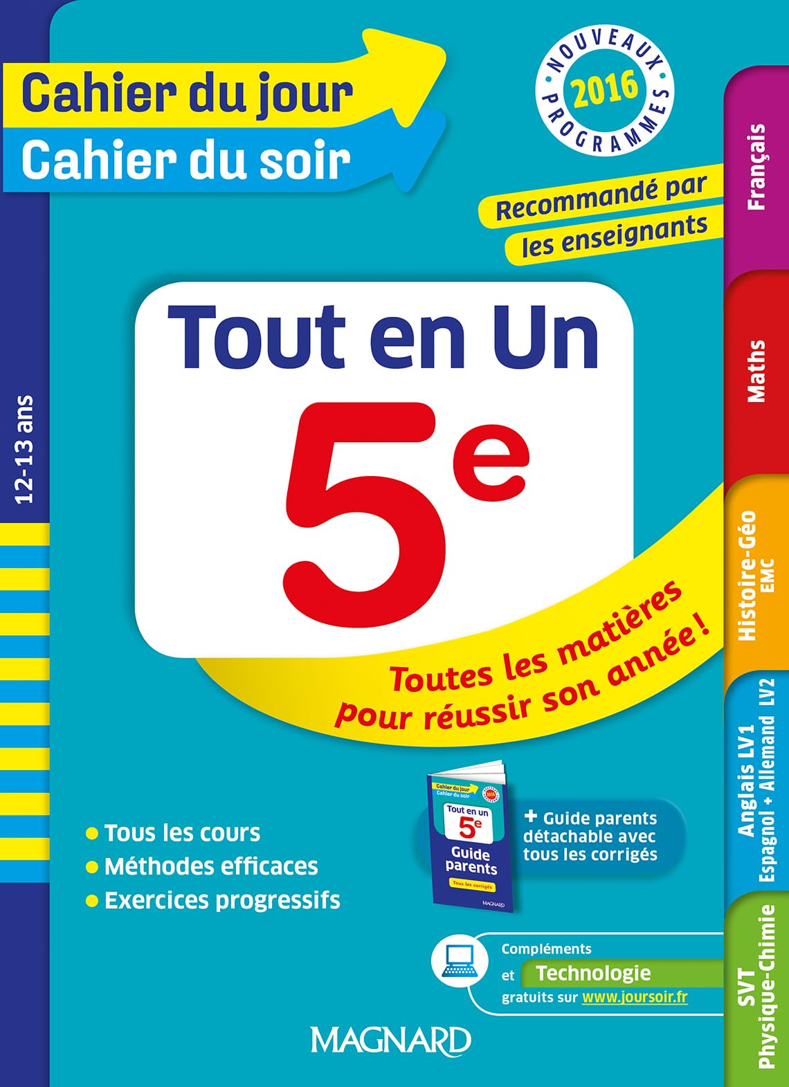 Cahier du jour/Cahier du soir tout en un 5e - Nouveau programme 2016 book