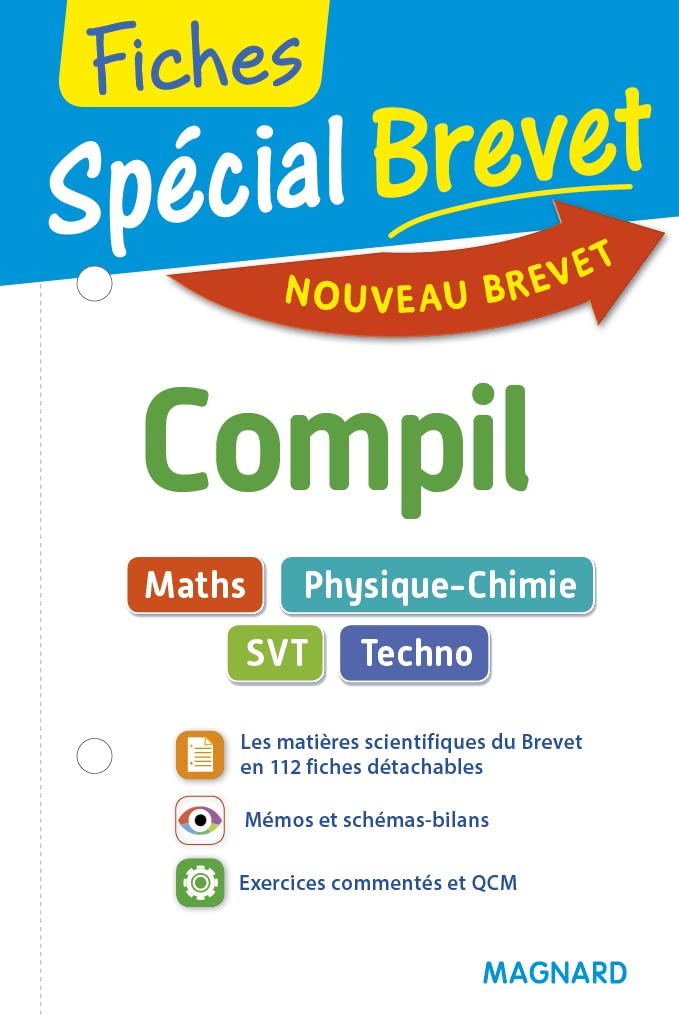 Spécial Brevet Compil de Fiches Épreuve écrite 1: Maths, Physique-Chimie, SVT, Techno 3e Professional & Reference Books