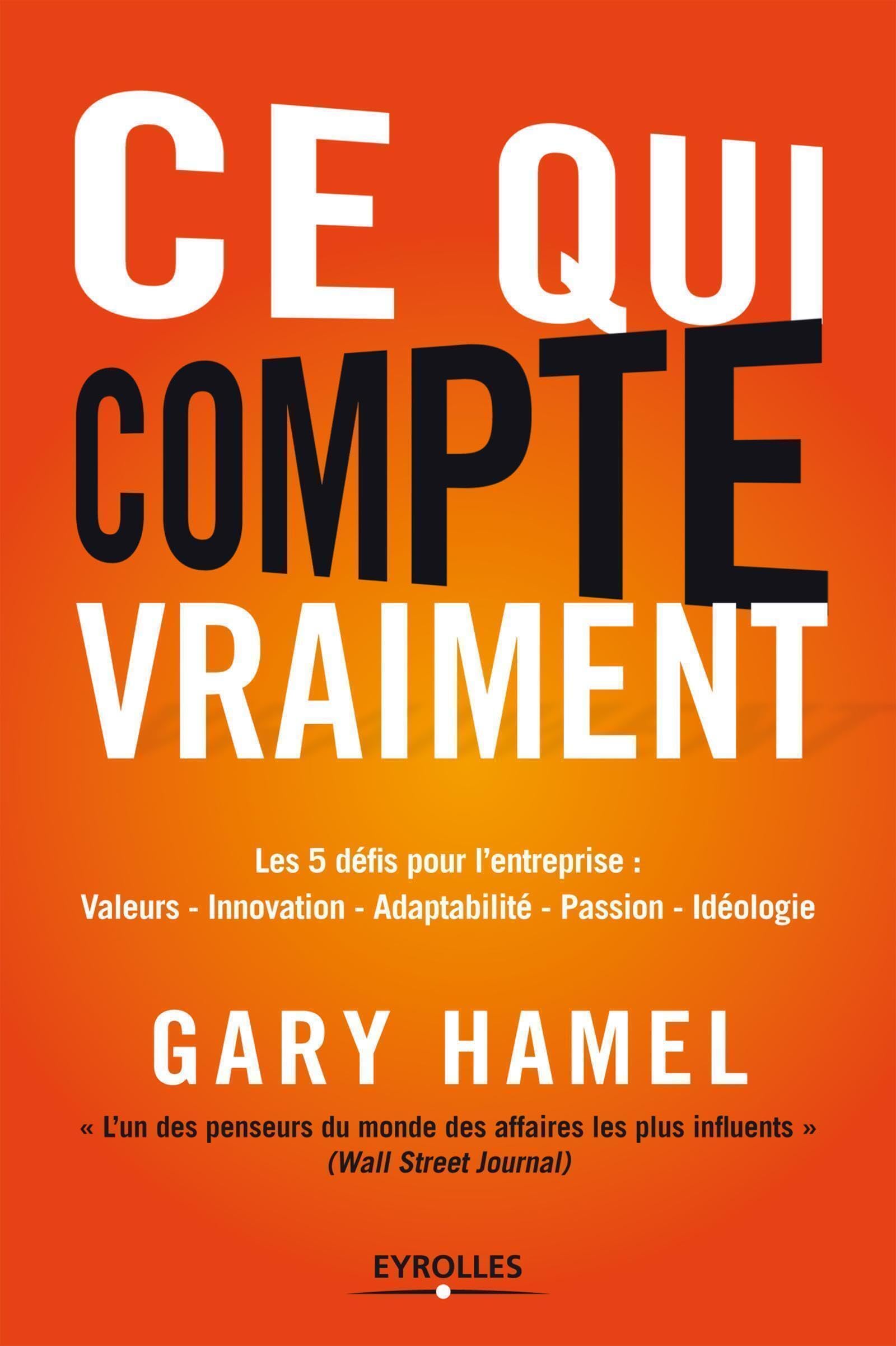 Ce qui compte vraiment: Les 5 défis pour l'entreprise : valeurs - innovation - adaptabilité - passion - idéologie. Law