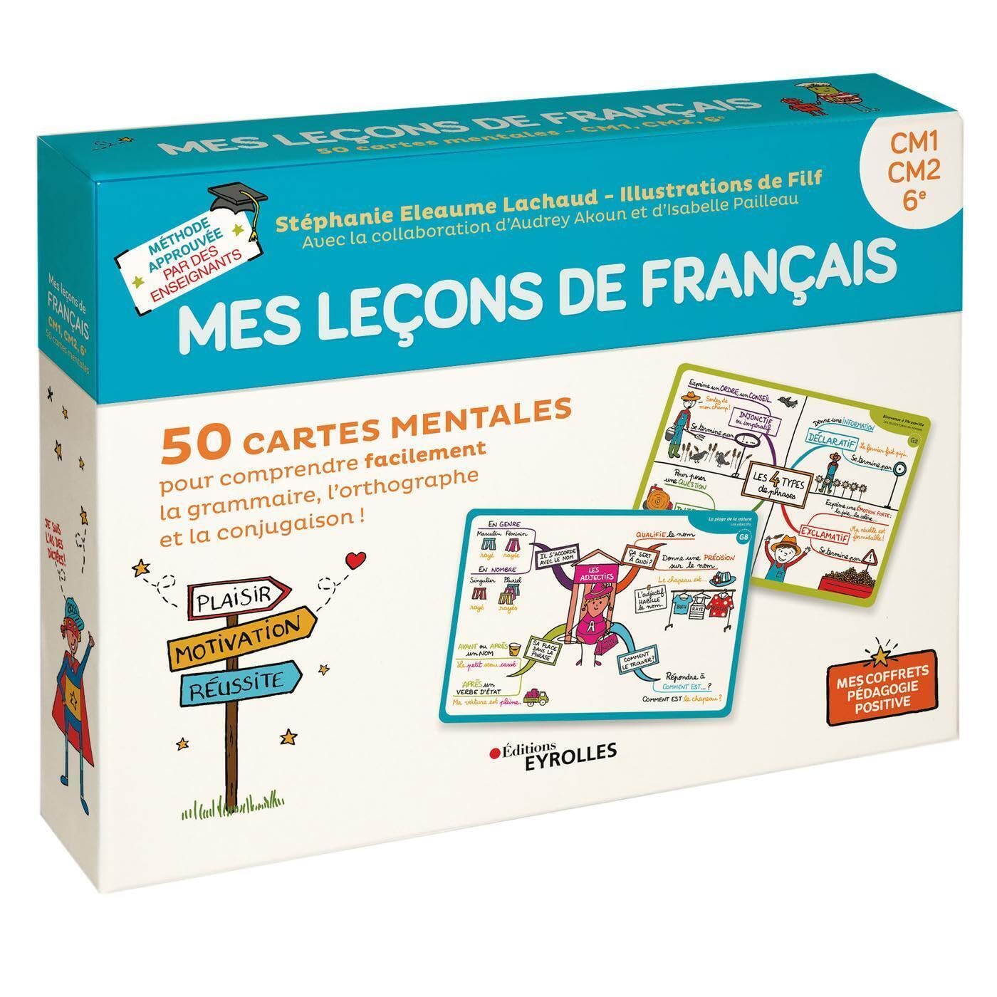 Mes leçons de français: 50 cartes mentales pour comprendre facilement la grammaire, l'orthographe et la conjugaison ! CM1-CM2-6e Professional & Reference Books
