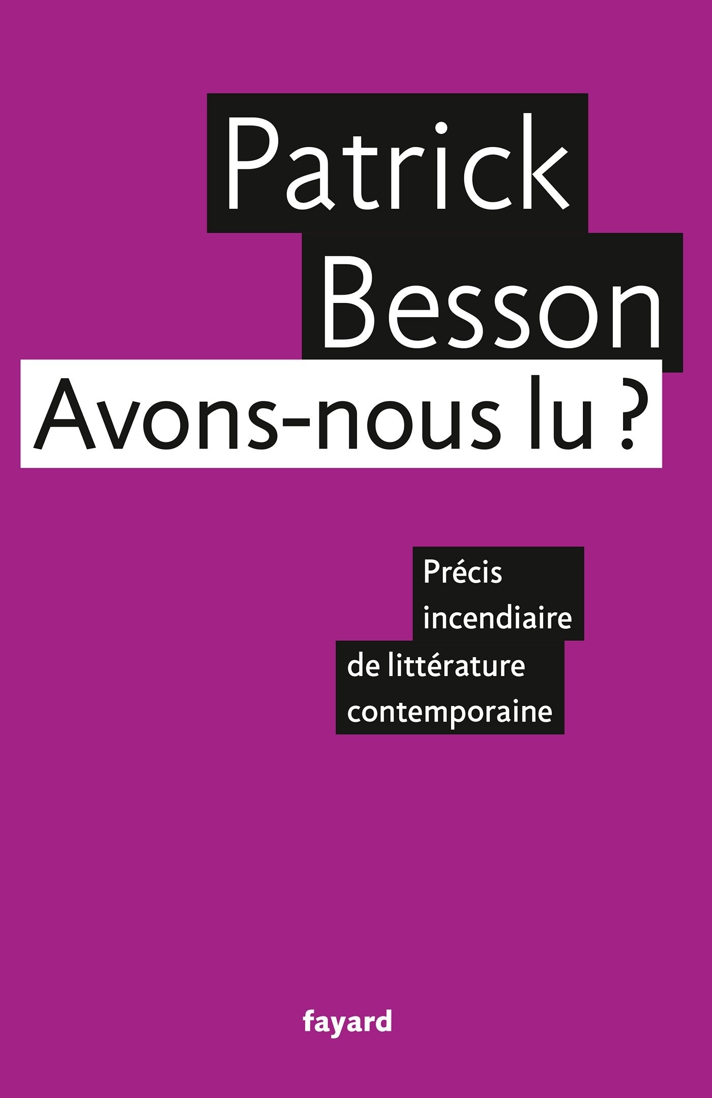 Avons-nous lu ?: Précis incendiaire de littérature contemporaine book