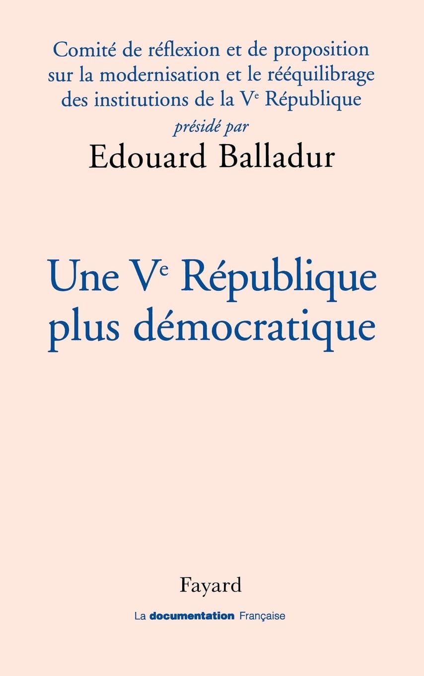 Une Ve République plus démocratique book
