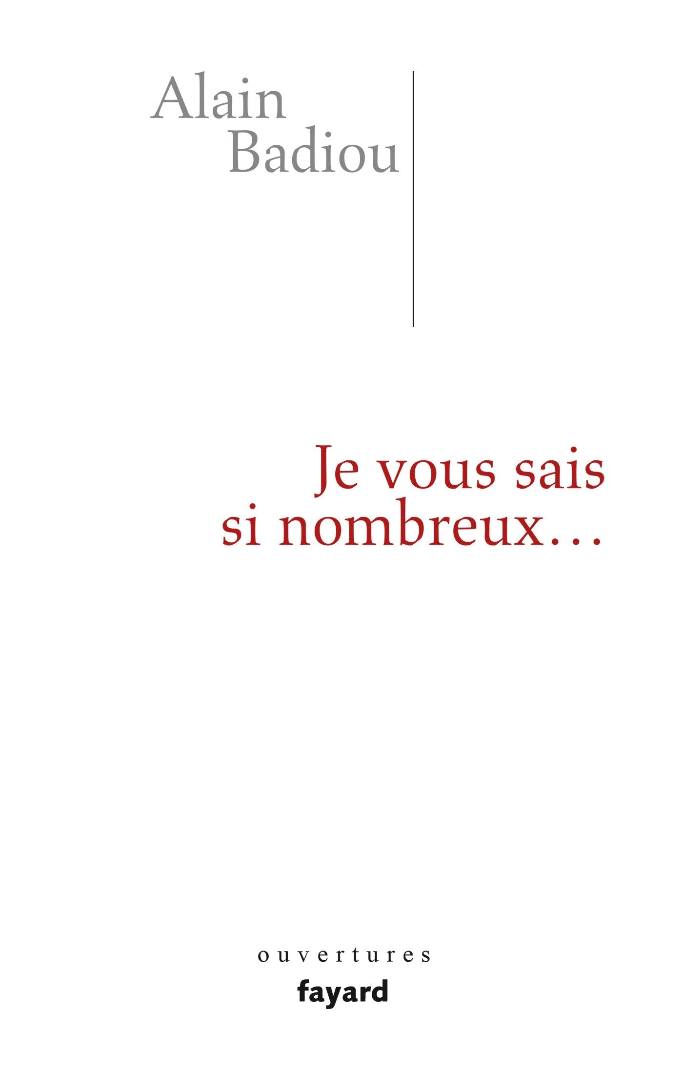 Je vous sais si nombreux Essays & Short Stories
