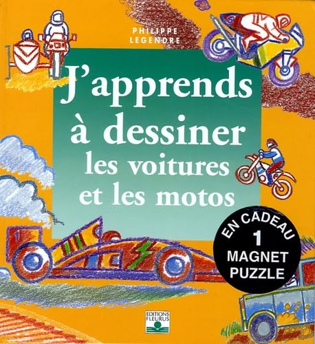J'apprends à dessiner les voitures et les motos: Avec un magnet puzzle Books