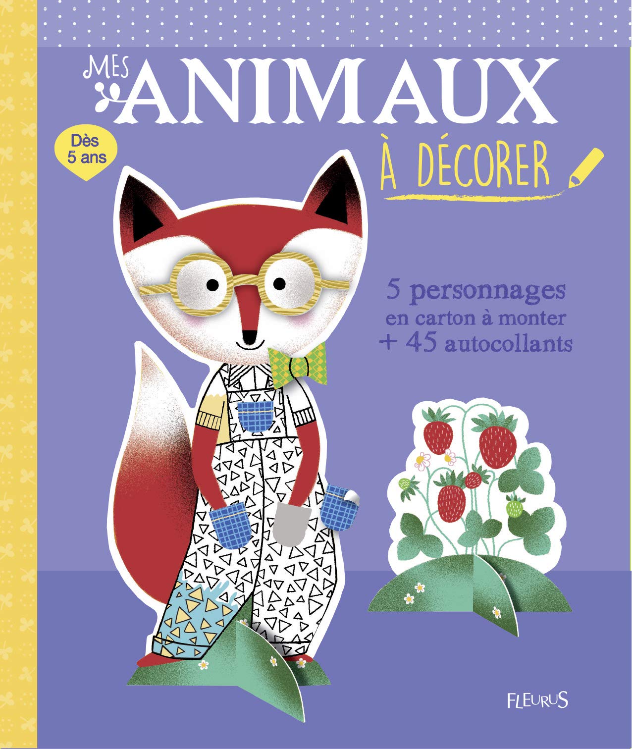 Mes animaux à décorer: 5 personnages en carton à monter + 50 autocollants Non-fiction