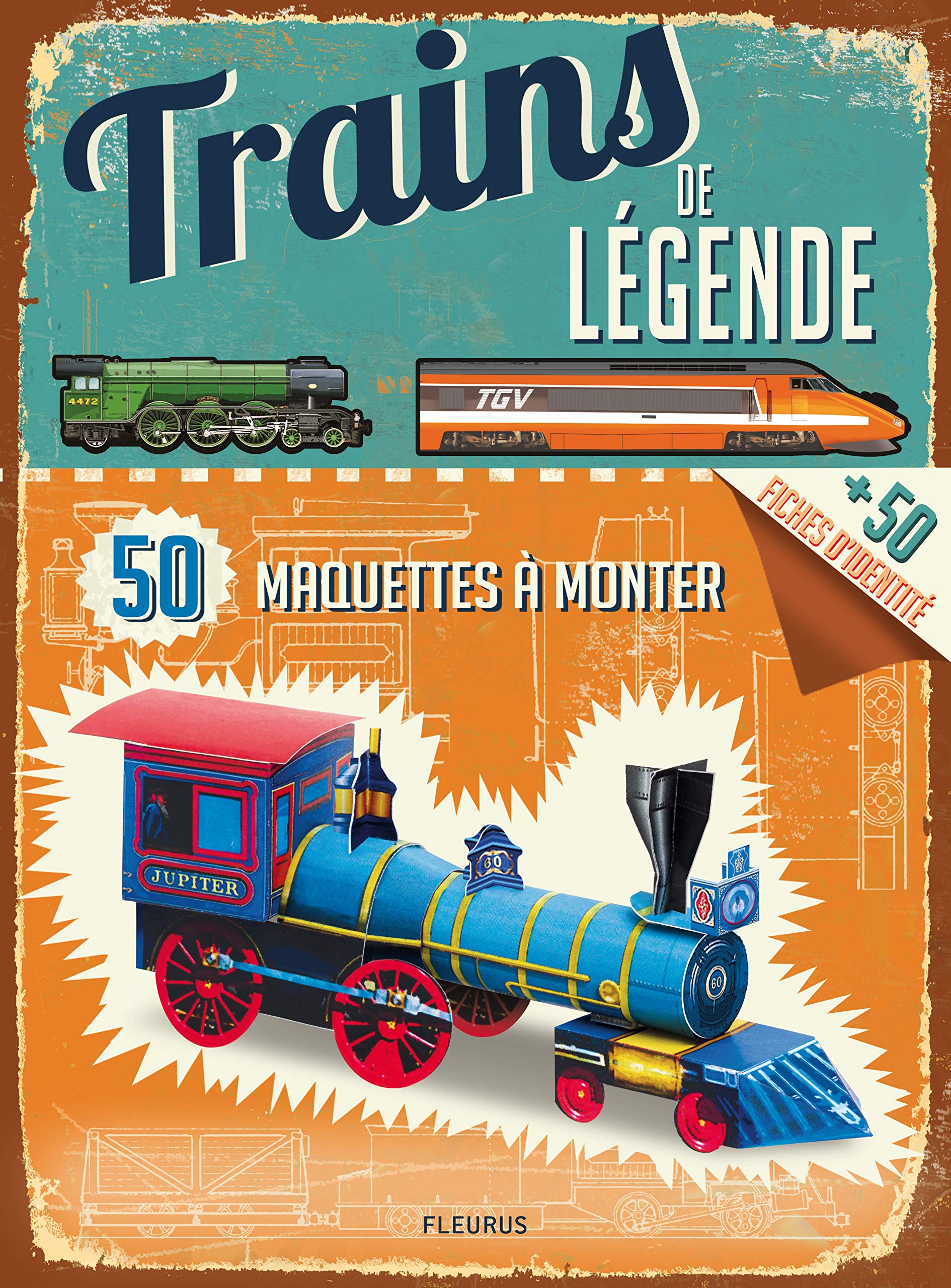 Trains de légende: 50 maquettes à monter + 50 fiches d'identité book