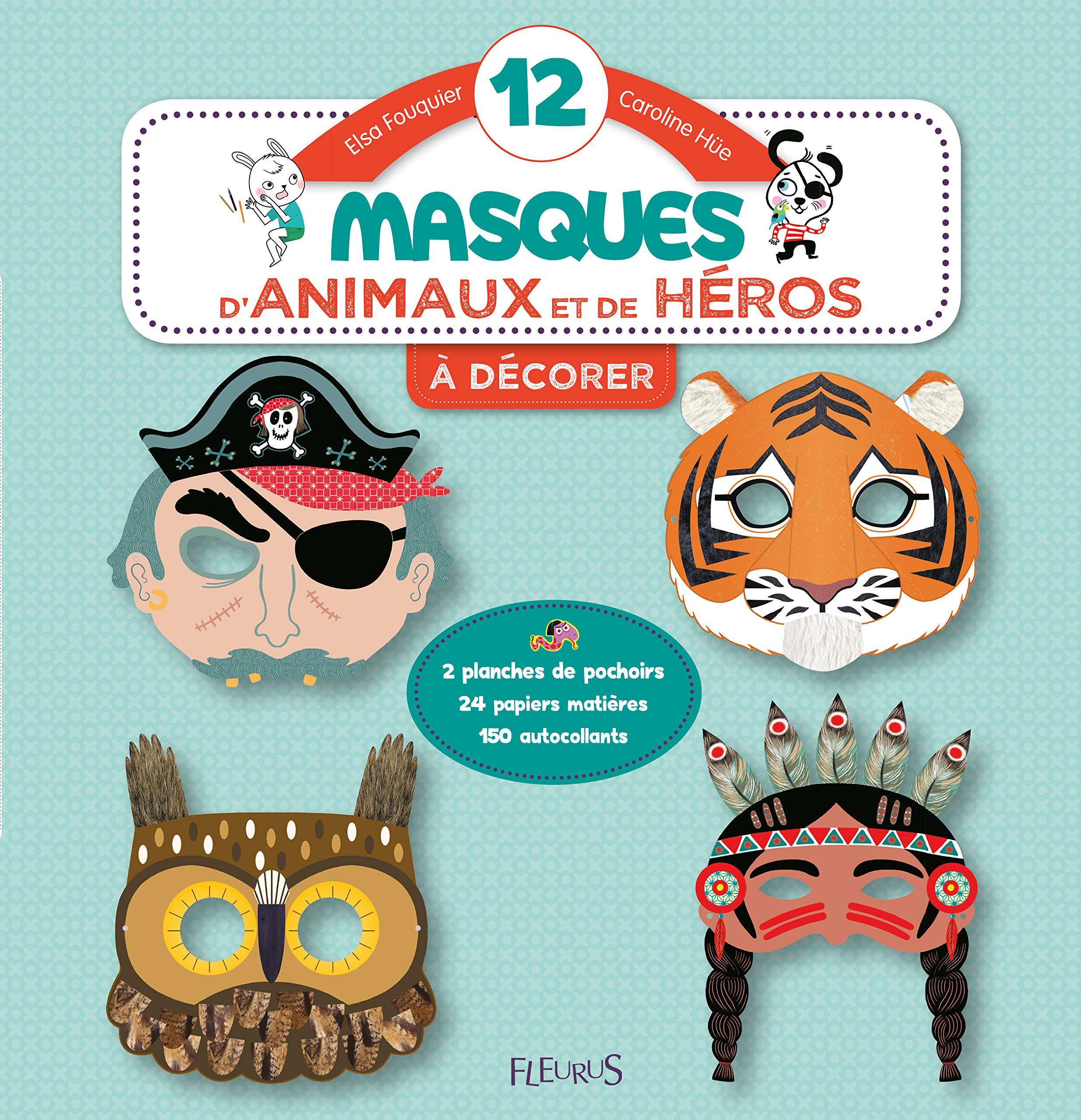 12 masques d'animaux et de héros à décorer Non-fiction