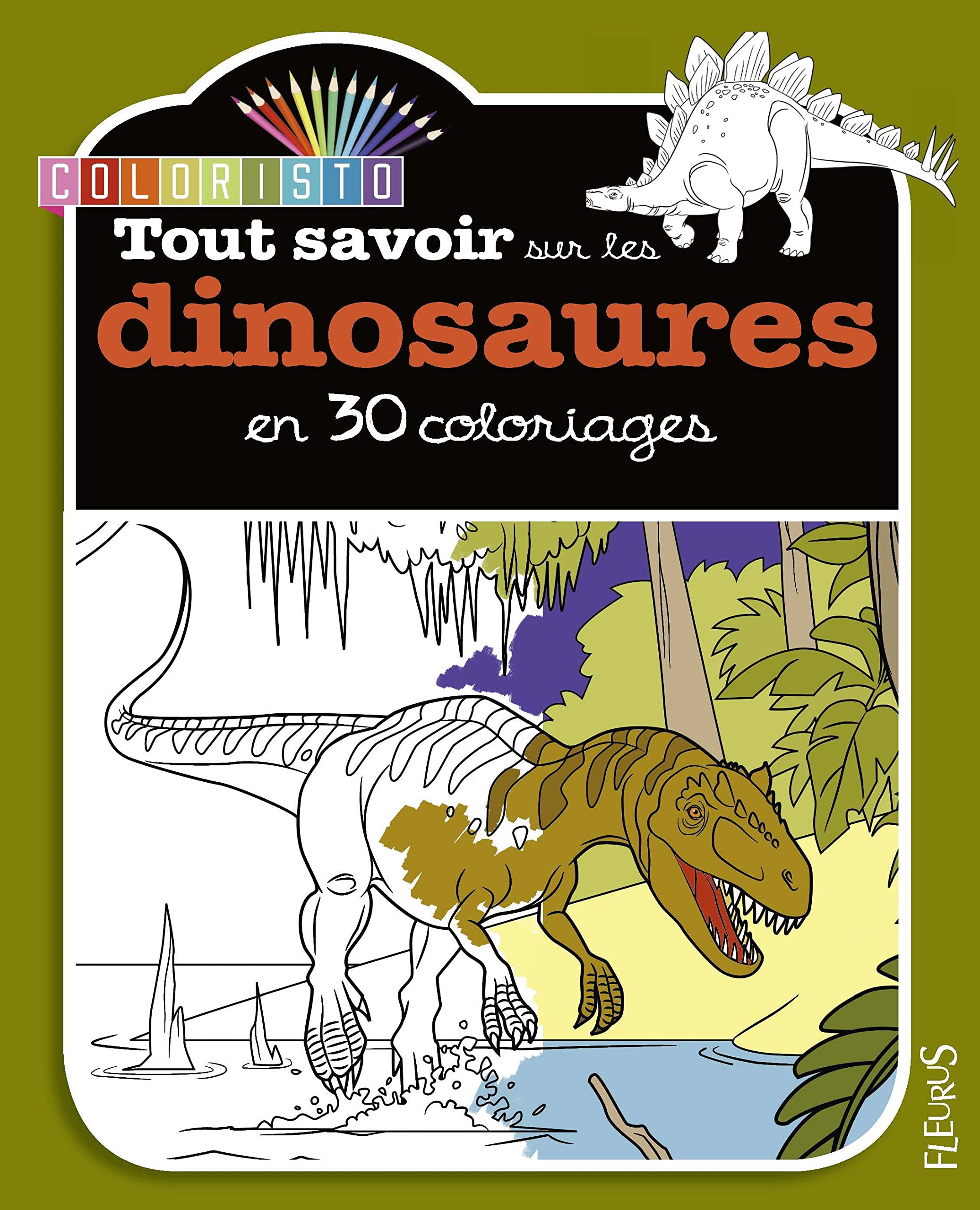Tout savoir sur les dinosaures en 30 coloriages Non-fiction
