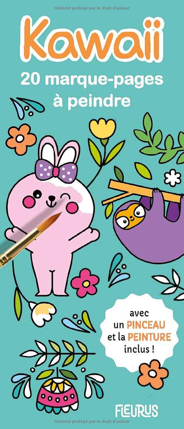 Marque-pages à peindre - kawaii: 20 marque-pages à peindre avec un pinceau et de la peinture inclus ! Non-fiction