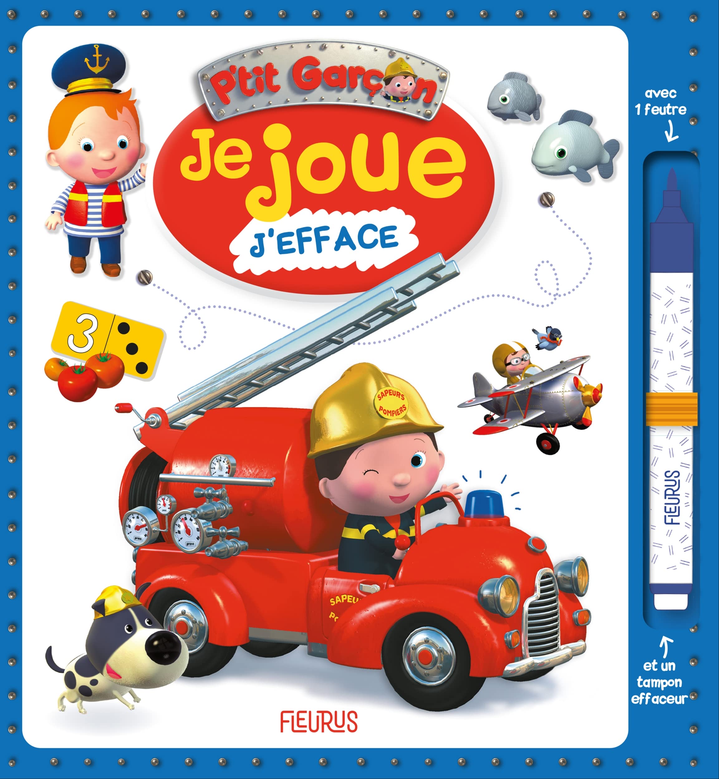 Je joue, j'efface - P'tit garçon (pompier): Avec 1 feutre et 1 tampon effaceur Non-fiction