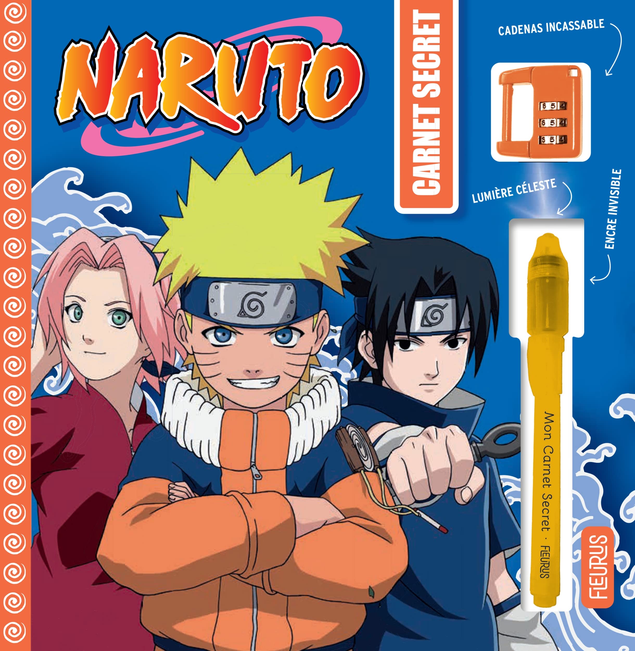 Mon carnet secret Naruto, Sakura, Sasuke: Avec 1 cadenas à code et 1 stylo à encre invisible Children's books