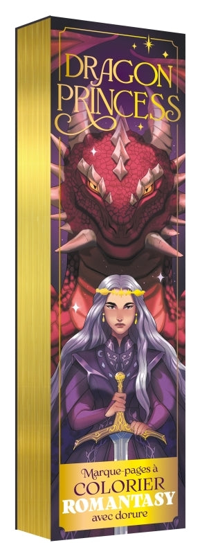 Dragon princess : marque-pages à colorier romantasy avec dorures book