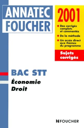 Economie, Droit Bac Stt. Edition 2001 Books