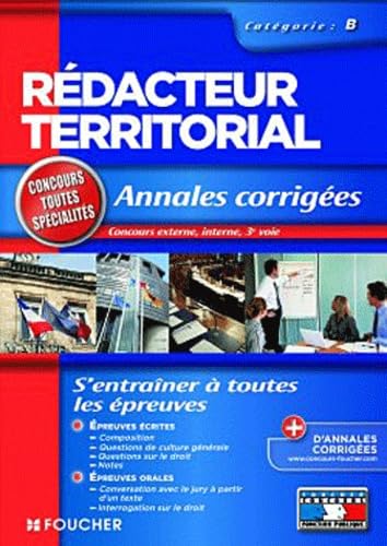 Rédacteur territorial Catégorie B: Annales corrigées Books