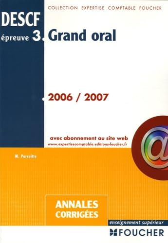 Grand oral épreuve DESCF 3: Annales corrigées book