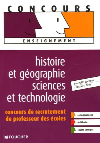 Histoire et géographie sciences et technologie: Concours de recrutement de professeur des écoles book