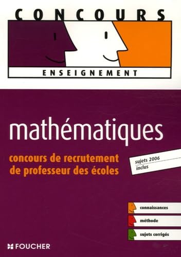 MATHEMATIQUES CONCOURS RECRUT. PROF. ECOLES (Ancienne édition) book