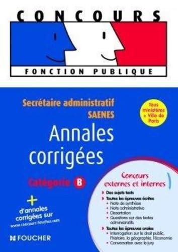 Annales corrigées secrétaire administratif - SAENES book