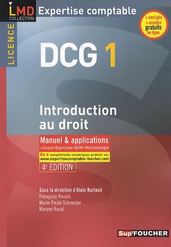 DCG 1 Introduction au droit, Expertise comptable: Manuel & applications, cours, exercices, QCM, méthodologie book