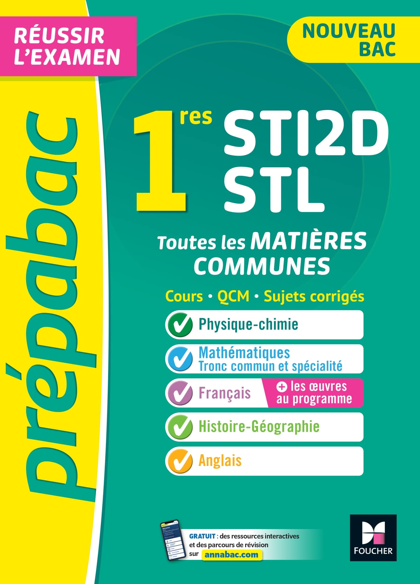 Prépabac 1re STI2D/STL - Toutes les matières communes - Cours et entraînement contrôle continu 2026 Professional & Reference Books