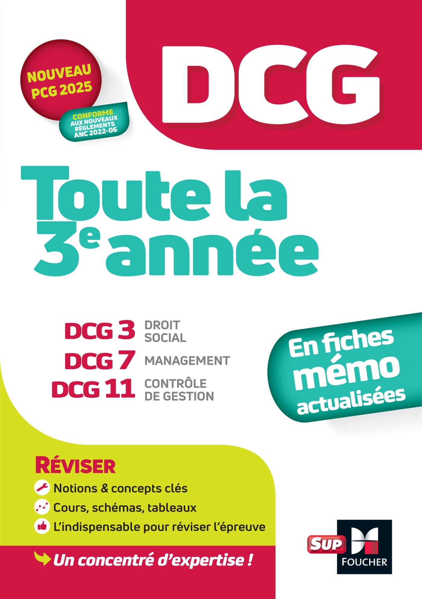 DCG - Toute la 3e année du DCG 3, 7, 11 en fiches - Révision: DCG 3, Droit social ; DCG 7, Management ; DCG 11, Contrôle de Gestion Business, Finance & Career