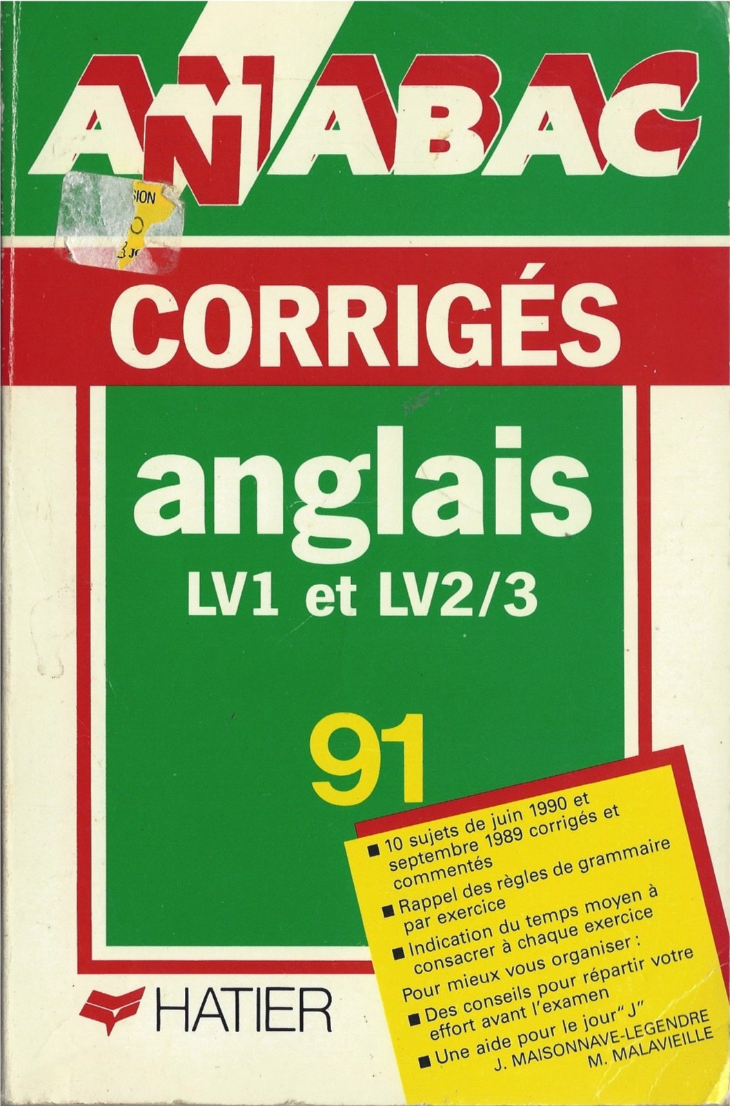 Annabac 1991. bac anglais [lv1 et lv2 Books