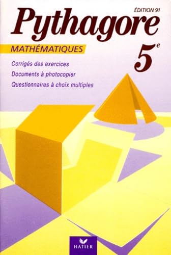 Mathematiques 5eme Pythagore. Corriges Des Exercices, Edition 1991 Books