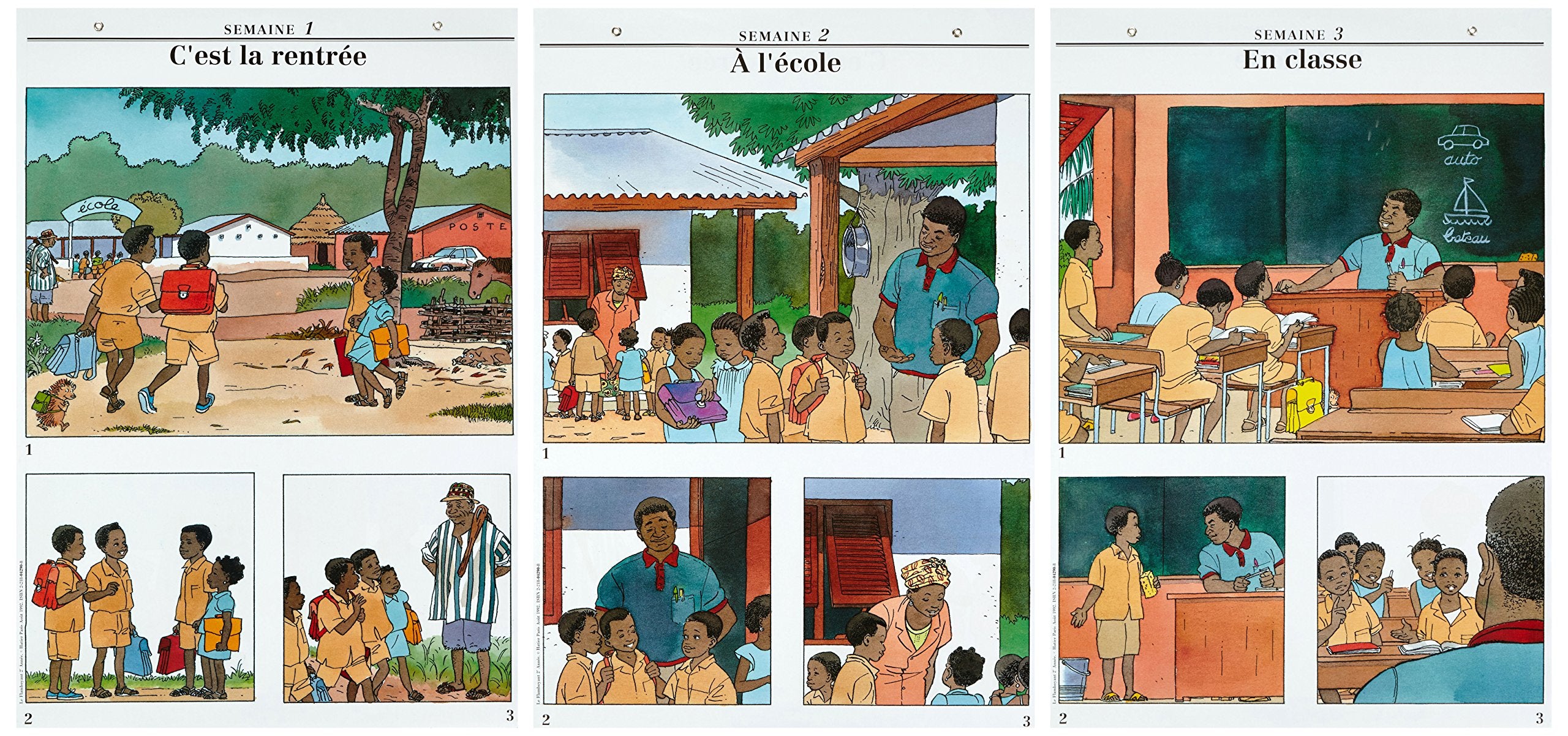 Le Flamboyant, Matériel collectif, 15 panneaux de langage 2e année, Togo Non-fiction