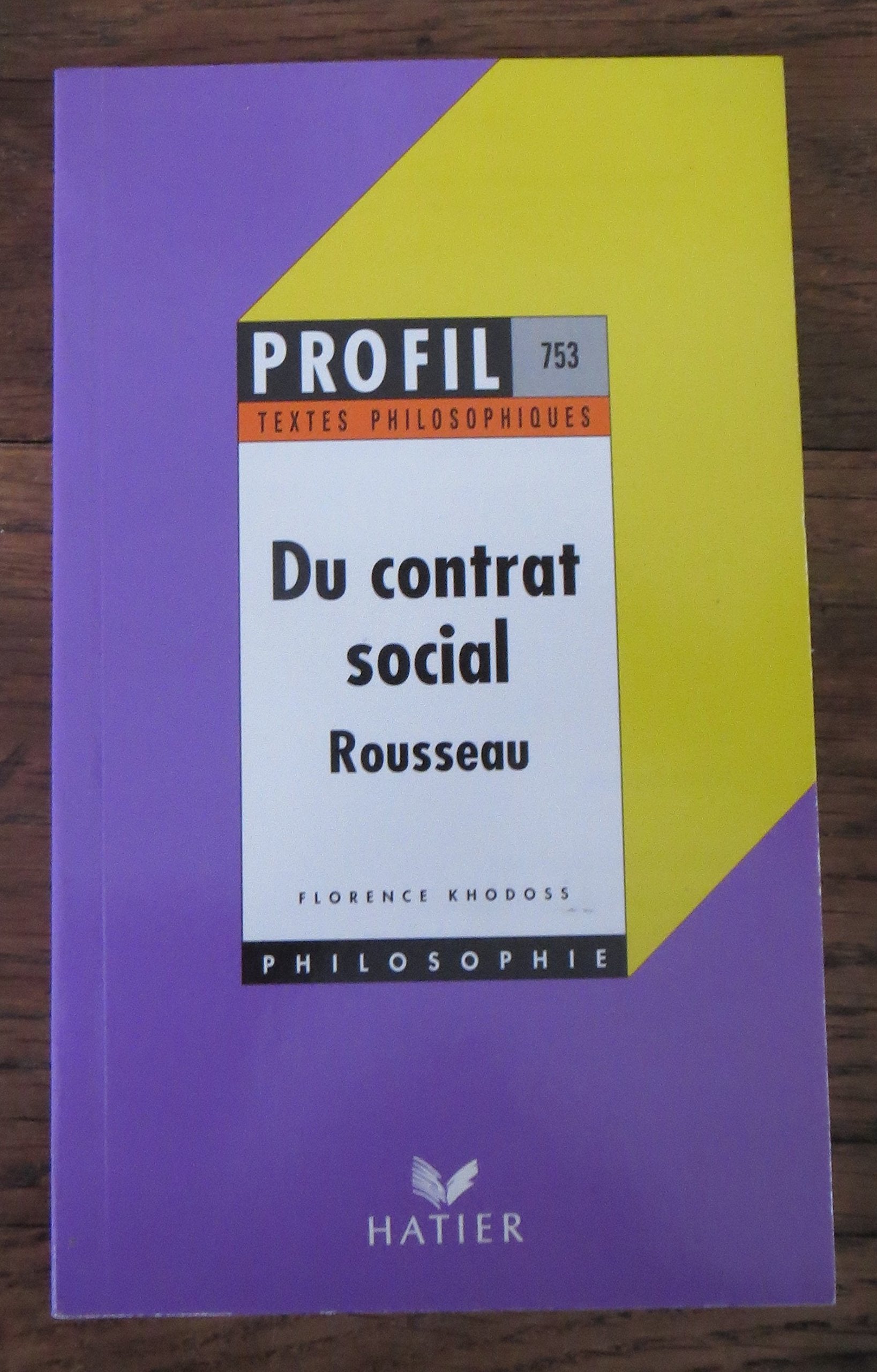 Du contrat social (I et II), Rousseau book