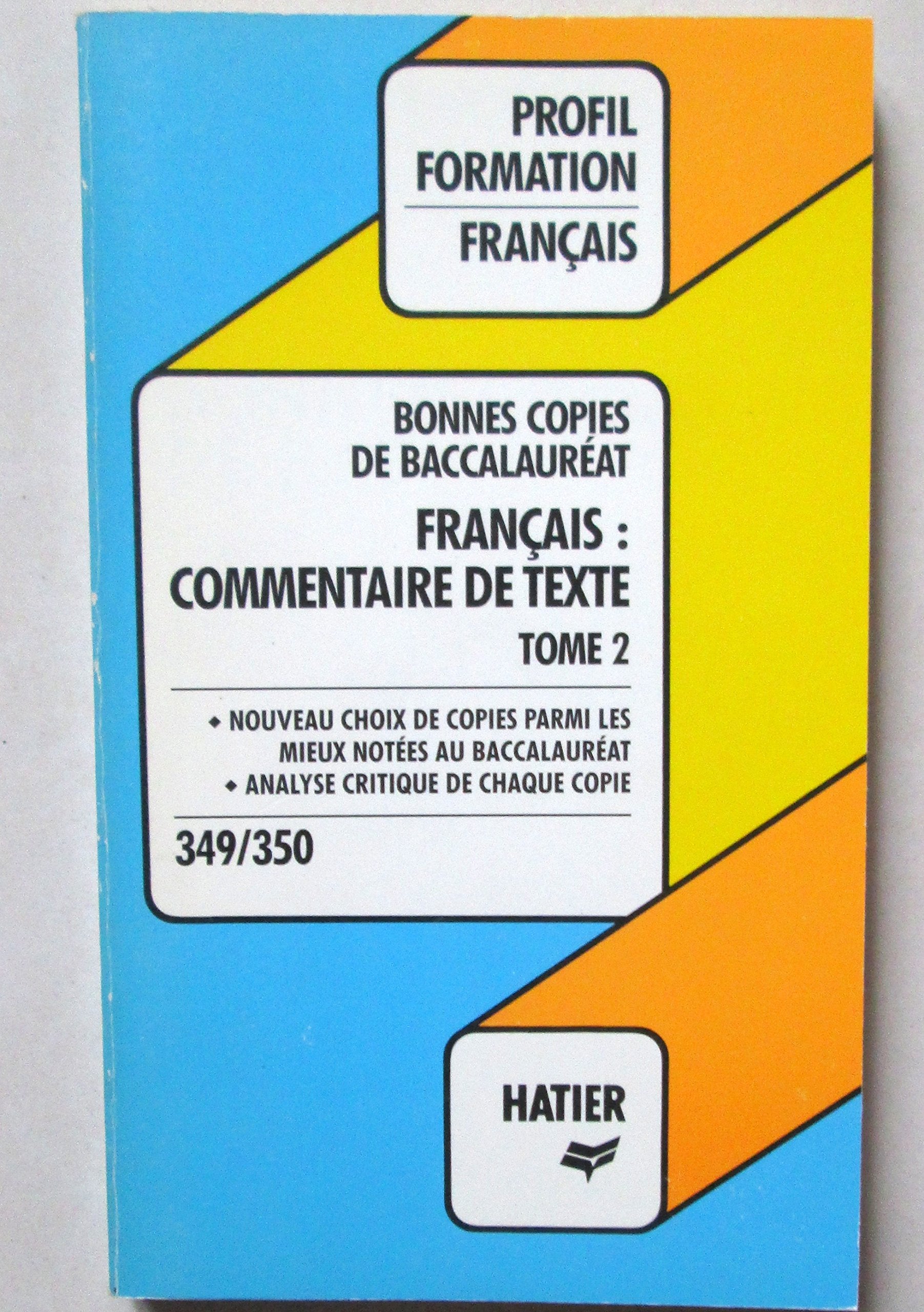 Bonnes copies de bac, français. 2 book