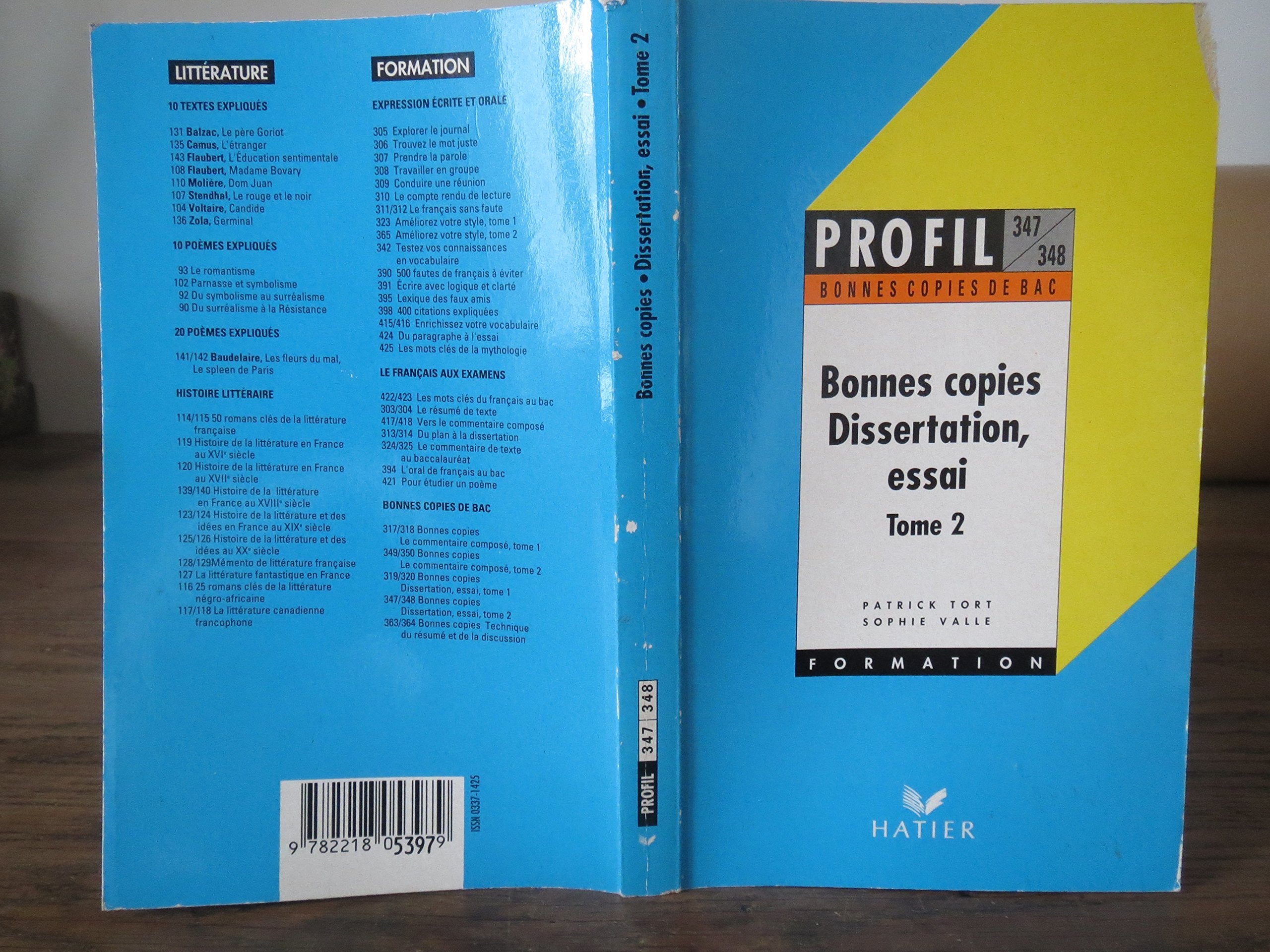 Les Bonnes Copies Du Bac. Tome 2, Dissertation, Essai book