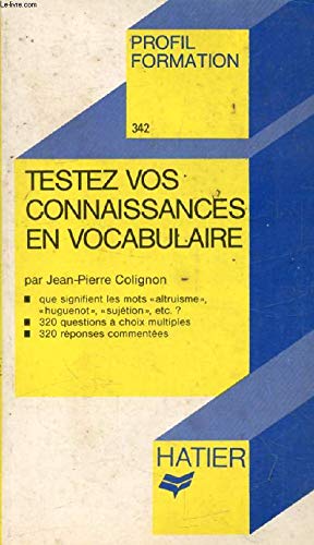 Testez vos connaissances en vocabulaire book