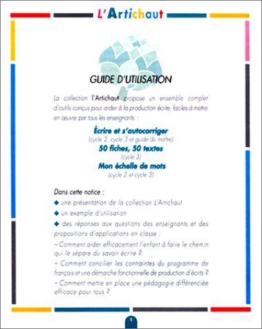 Ecrire et s'autocorriger, cycles 2 et 3 : Guide du maître book
