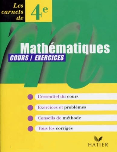 Mathematiques 4eme. Cours, Exercices Books