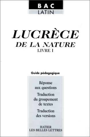 Lucrèce : De la nature, livre 1 : Guide pédagogique book