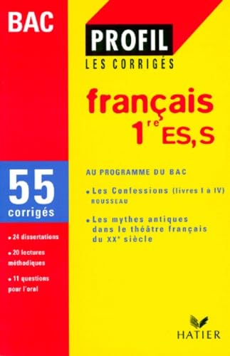 Français, 1re S-ES : les corrigés du bac book