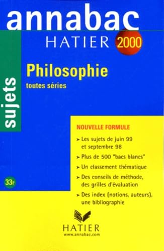 Annabac, sujets 2000 - philosophie toutes séries book