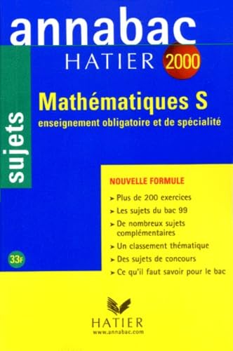 Mathématiques bac S enseignment obligatoire et de spécialité: Sujets, édition 2000 Books