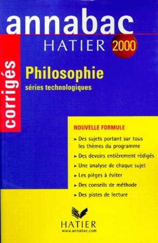 Annabac corrigés 2000 - philosophie STT book