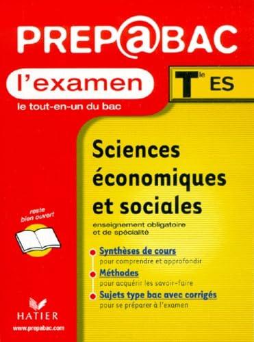 Sciences Economiques Et Sociales Terminale Es. L'Examen book