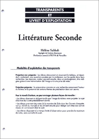 Littérature, Seconde. Transparents et livret d'exploitation book