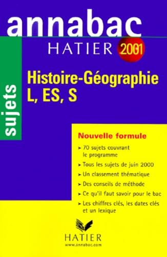 Histoire Geographie Bac L, Es, S. Sujets, Edition 2001 Books