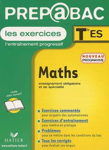 Prépabac, les exercices : Mats, terminales ES - Enseignement obligatoire et de spécialité book