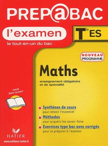 Prépabac, l'examen : Maths, terminales ES - Enseignement obligatoire et de spécialité book